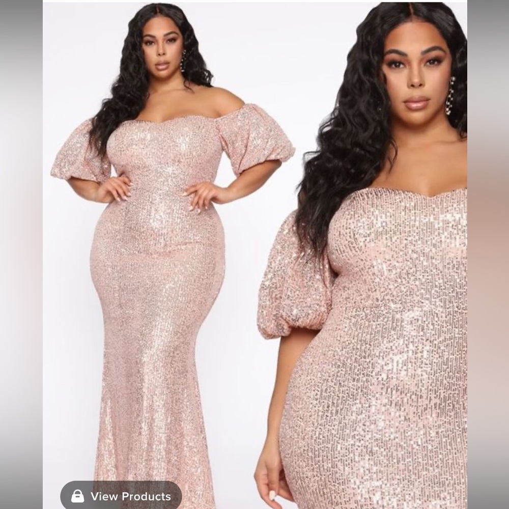 God's Gift Sequin Maxi Dress - Rose Gold